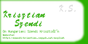 krisztian szendi business card